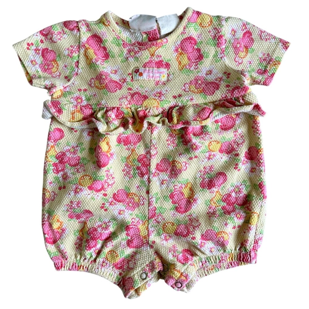 Vintage Y2K Small Steps Little Flower Garden Bubble Romper Baby Girl 18 Months
